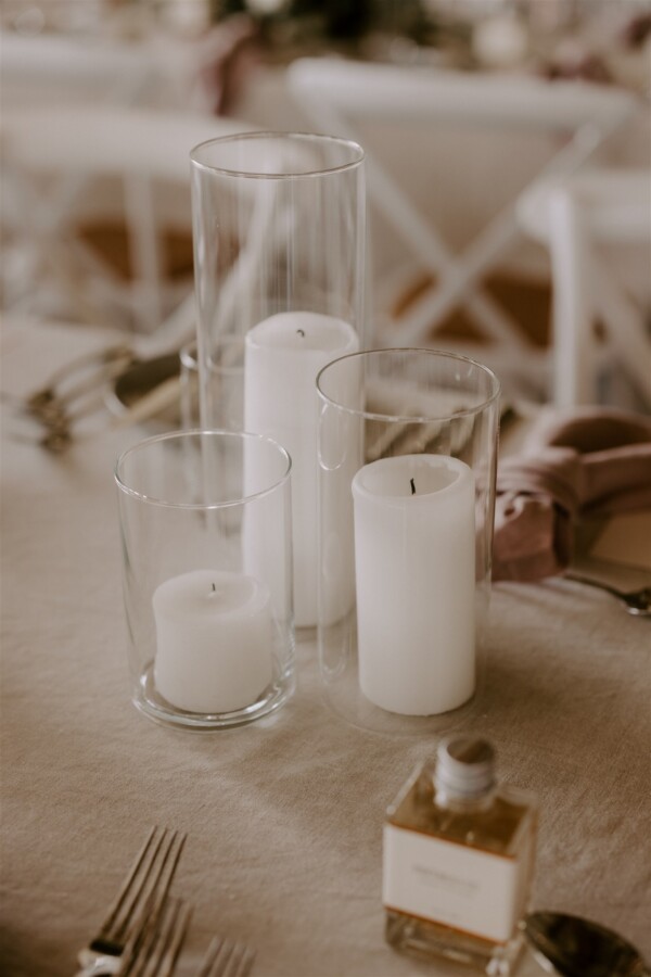 Cylinder Vase with Pillar Candle - Simply Style Co