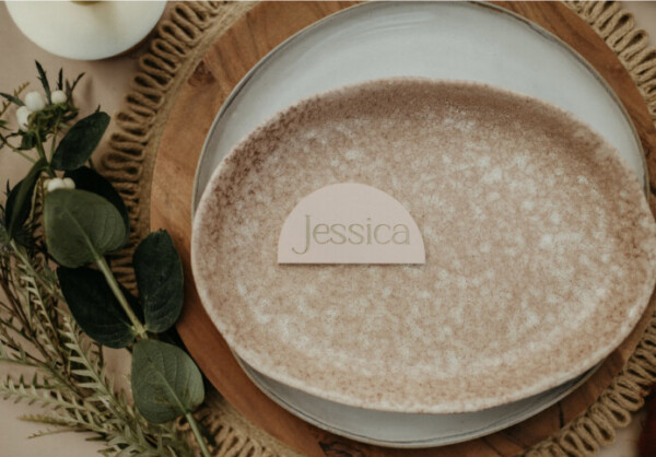 Semi Circle Acrylic Place Card - Simply Style Co