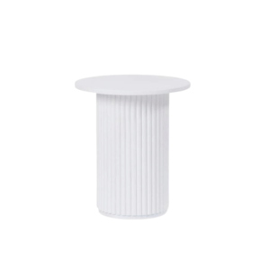 White Ribbed Registry / Side Table