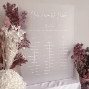 Frosted Seating Sign