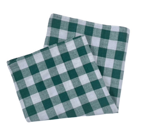 Olive Gingham Linen Napkin