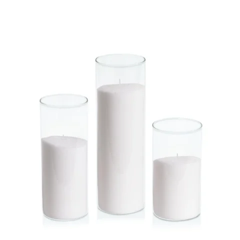 Pillar candle with pearl wax